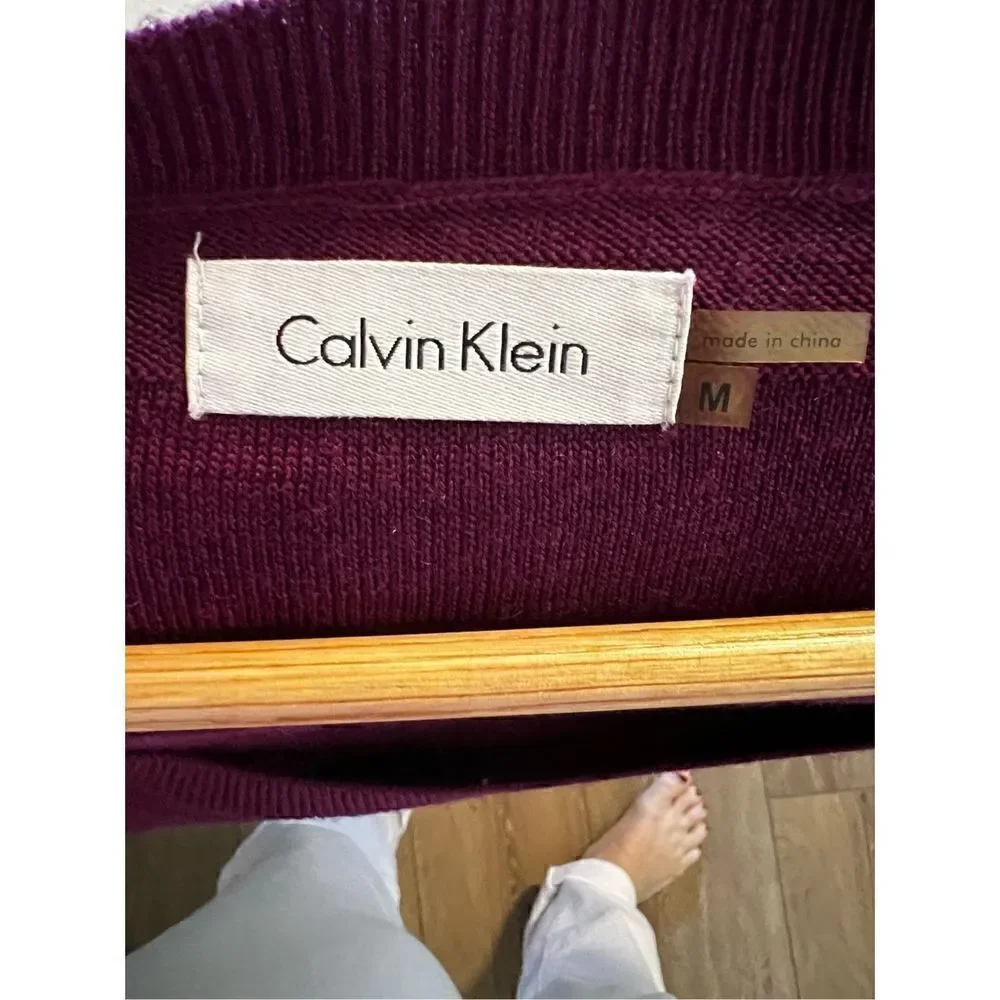 Calvin Klein Women’s Size Medium A Line Dress Purple Scoop Neck Half Sleeve
